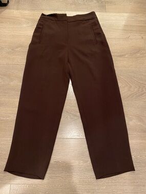 Wilfred Dark Brown Cropped Straight-Leg Trousers